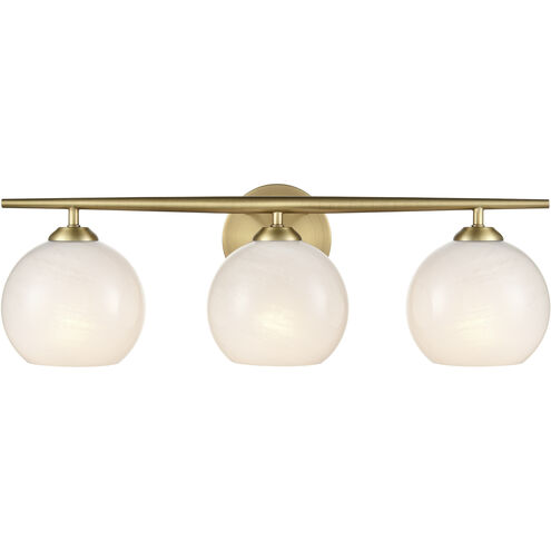 Kimorra 3 Light 23.88 inch Vintage Brass Vanity Light Wall Light